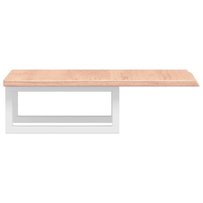 Basin Shelf Wall Mounted Steel and Solid Wood Oak