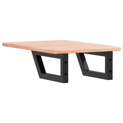 Basin Shelf Wall Mounted Steel and Solid Wood Oak
