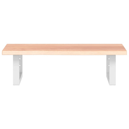 Basin Shelf Wall Mounted Steel and Solid Wood Oak