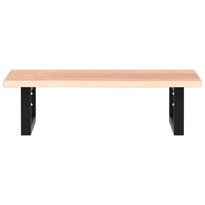 Basin Shelf Wall Mounted Steel and Solid Wood Oak