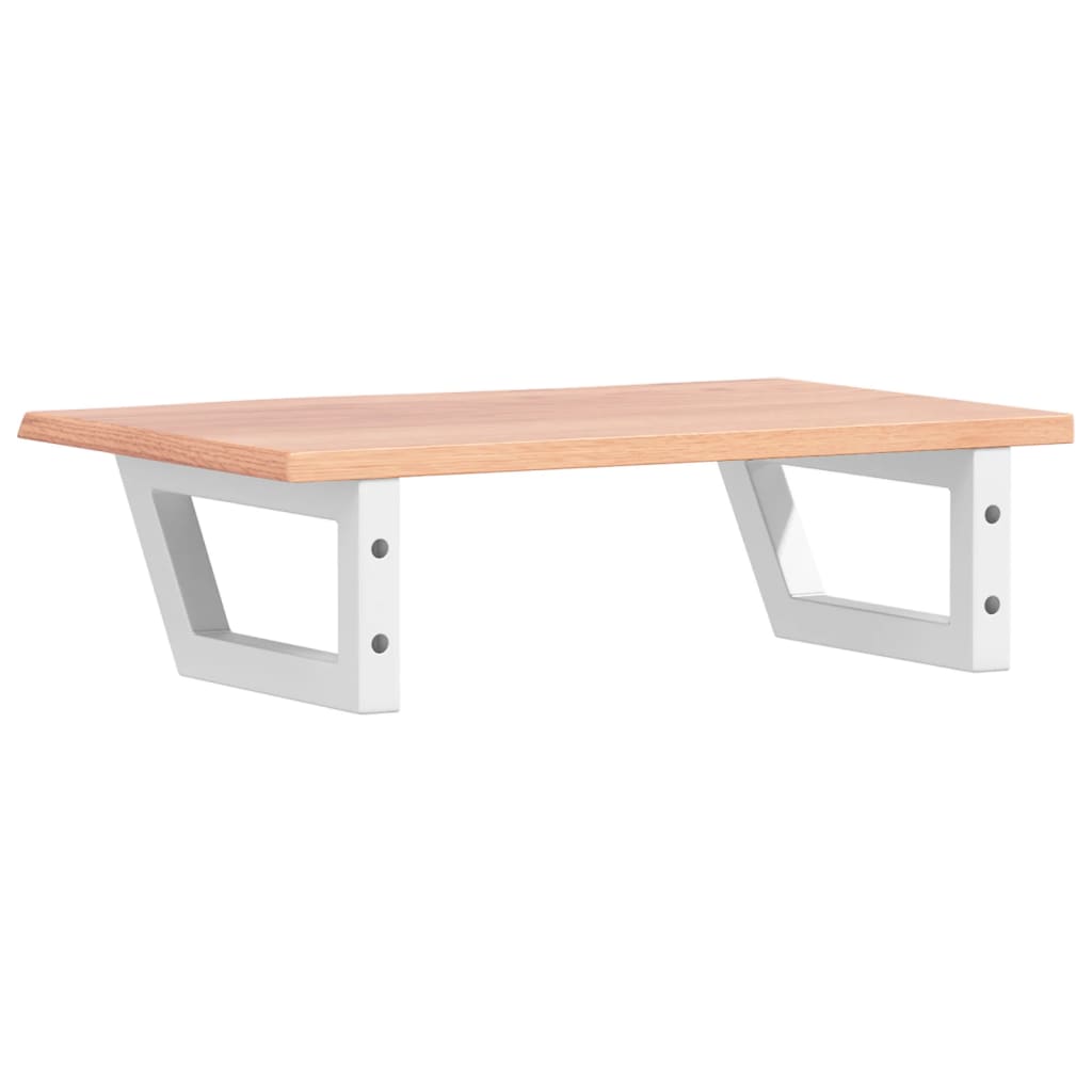 Basin Shelf Wall Mounted Steel and Solid Wood Oak