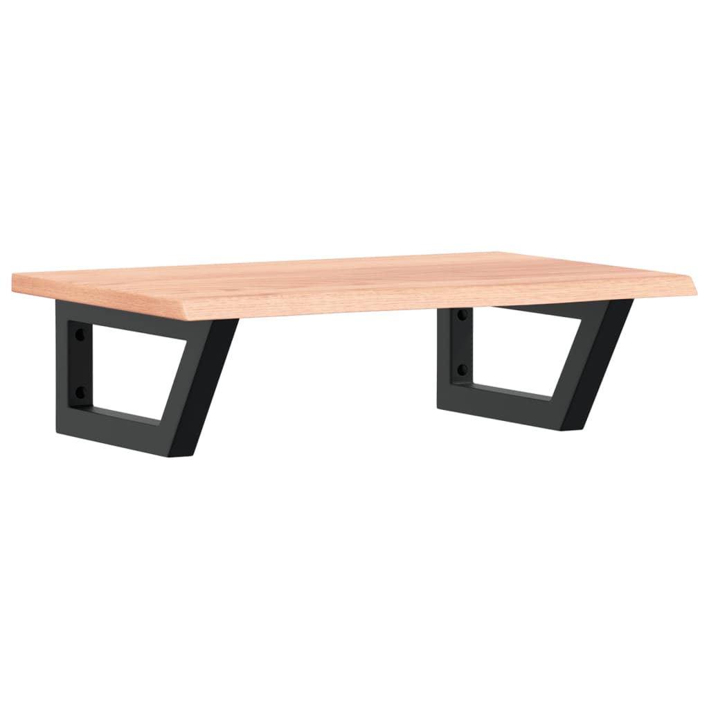 Basin Shelf Wall Mounted Steel and Solid Wood Oak