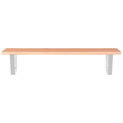 Basin Shelf Wall Mounted Steel and Solid Wood Oak