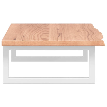 Basin Shelf Wall Mounted Steel and Solid Wood Oak