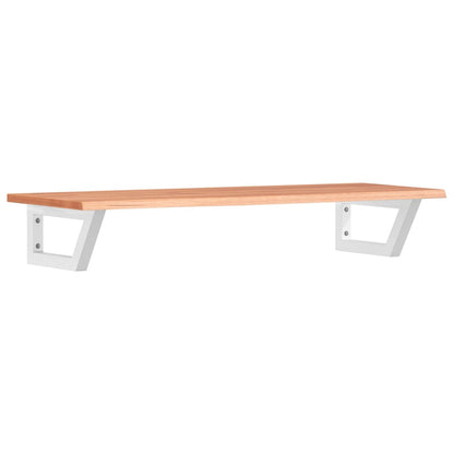 Basin Shelf Wall Mounted Steel and Solid Wood Oak