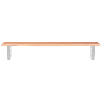 Basin Shelf Wall Mounted Steel and Solid Wood Oak