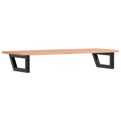 Basin Shelf Wall Mounted Steel and Solid Wood Oak