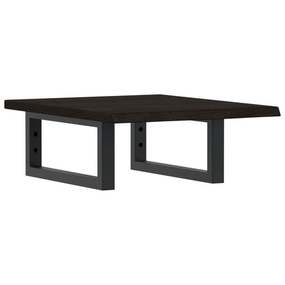 Basin Shelf Wall Mounted Steel and Solid Wood Oak