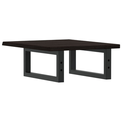 Basin Shelf Wall Mounted Steel and Solid Wood Oak