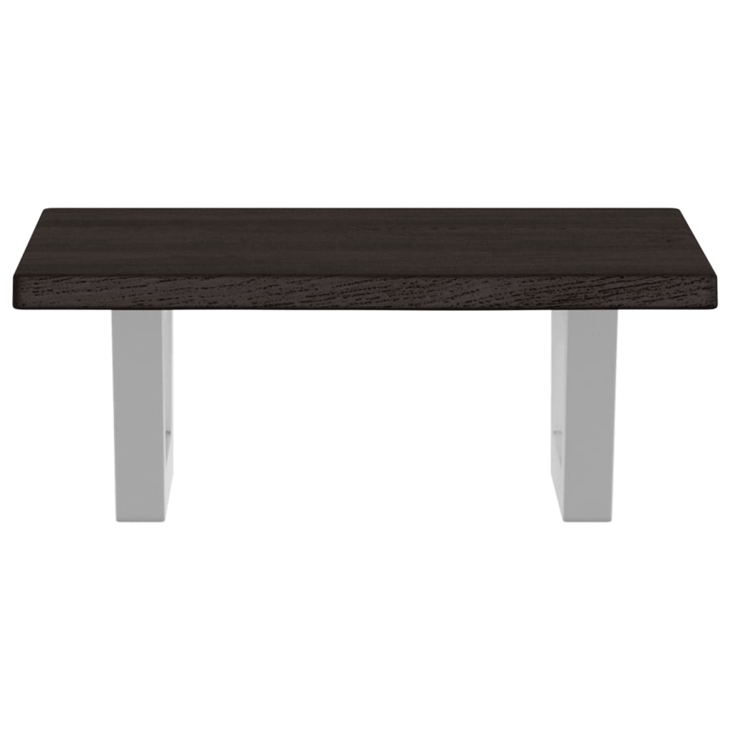 Basin Shelf Wall Mounted Steel and Solid Wood Oak