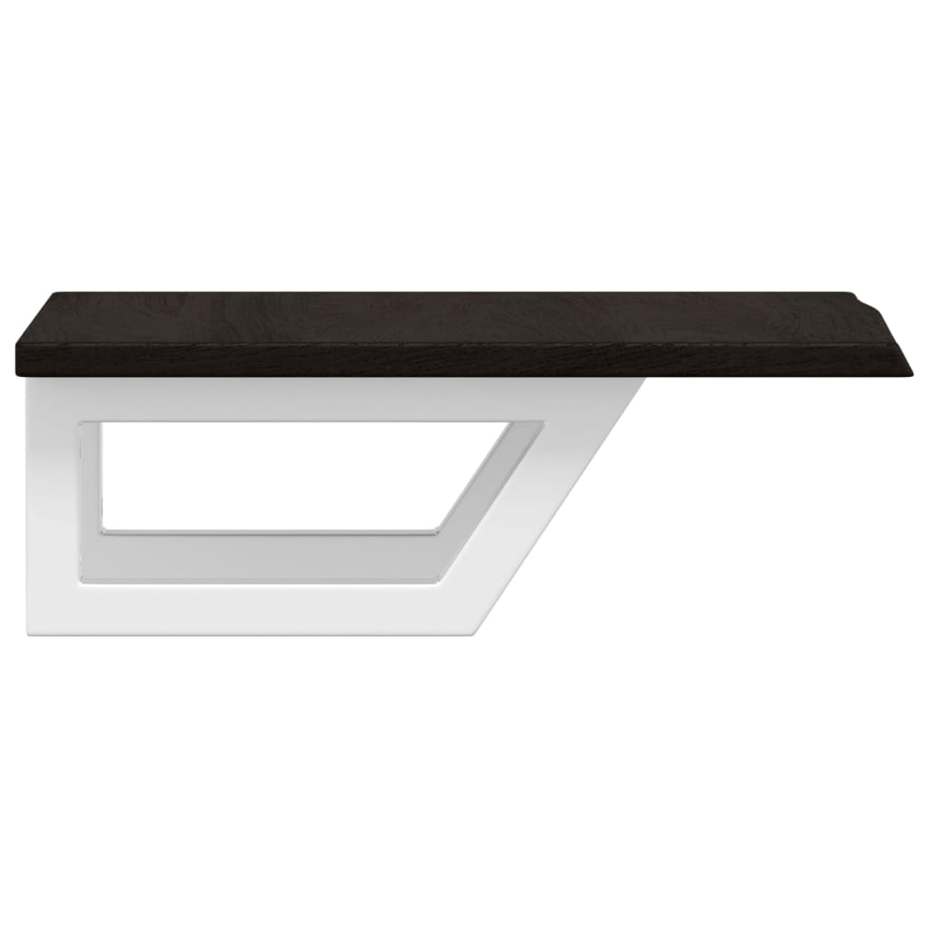 Basin Shelf Wall Mounted Steel and Solid Wood Oak