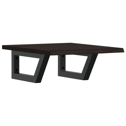 Basin Shelf Wall Mounted Steel and Solid Wood Oak