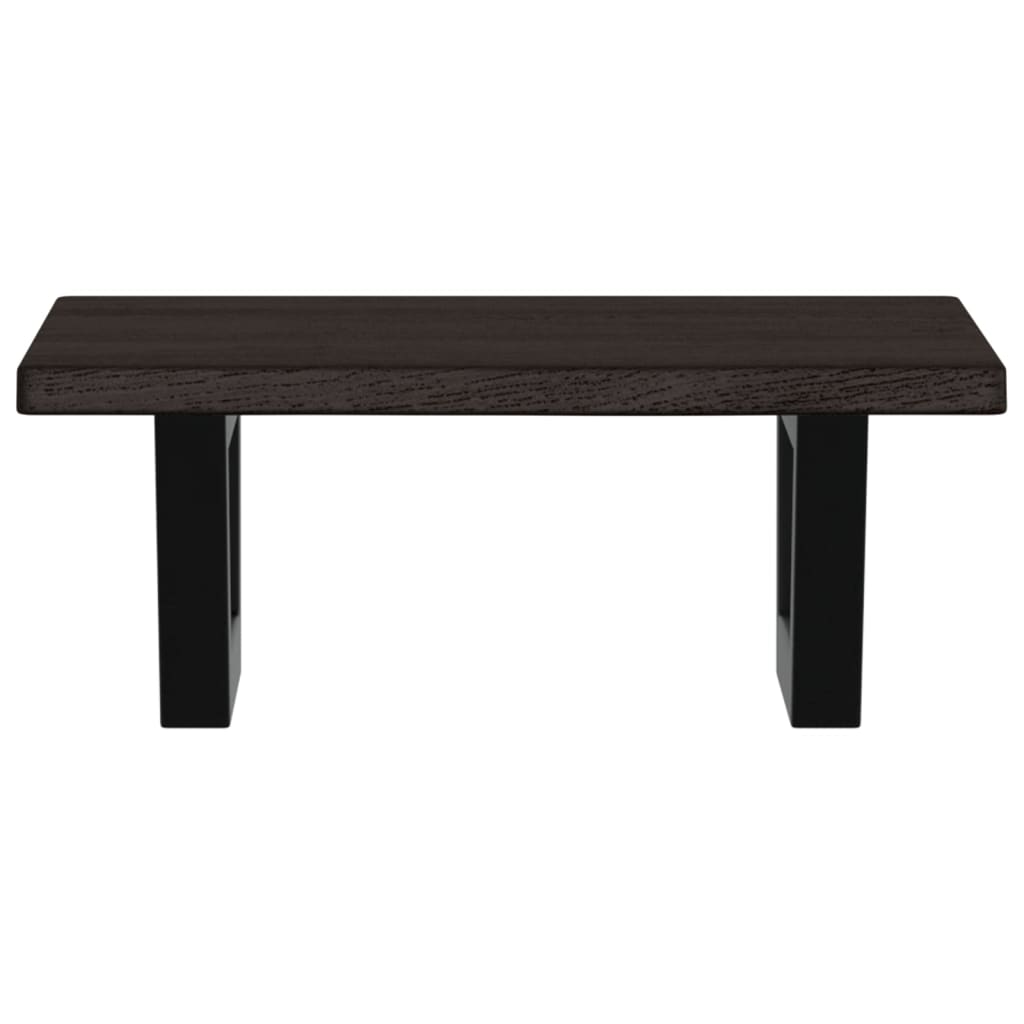 Basin Shelf Wall Mounted Steel and Solid Wood Oak