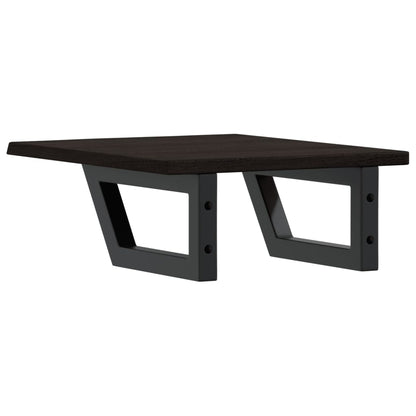 Basin Shelf Wall Mounted Steel and Solid Wood Oak