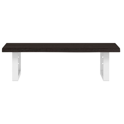 Basin Shelf Wall Mounted Steel and Solid Wood Oak