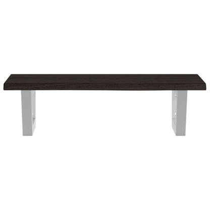 Basin Shelf Wall Mounted Steel and Solid Wood Oak