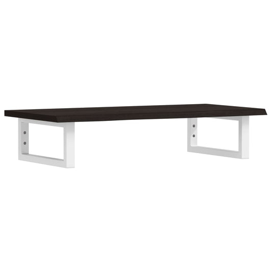 Basin Shelf Wall Mounted Steel and Solid Wood Oak