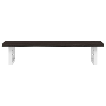 Basin Shelf Wall Mounted Steel and Solid Wood Oak