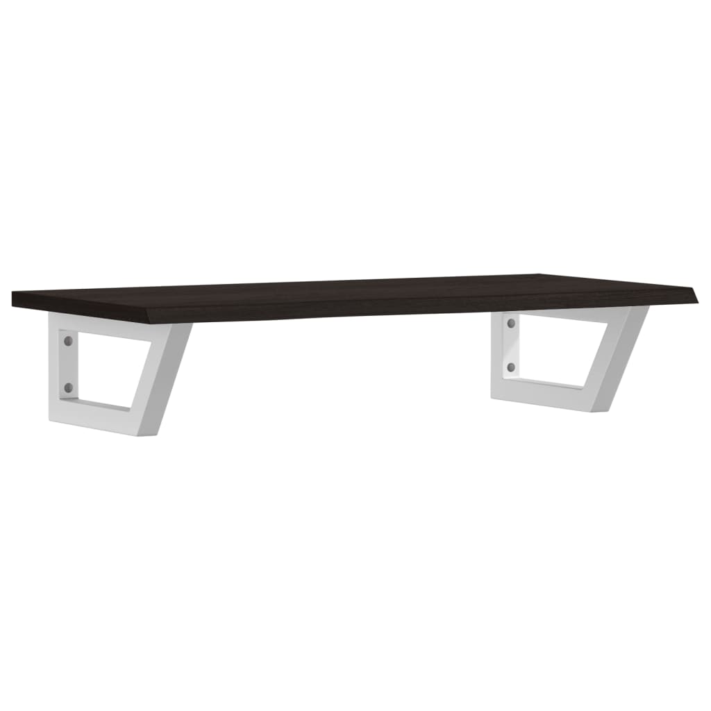 Basin Shelf Wall Mounted Steel and Solid Wood Oak