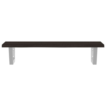 Basin Shelf Wall Mounted Steel and Solid Wood Oak