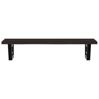 Basin Shelf Wall Mounted Steel and Solid Wood Oak