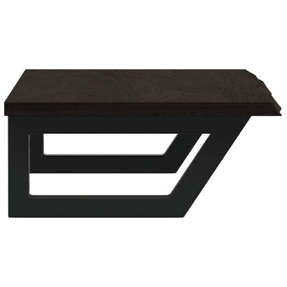 Basin Shelf Wall Mounted Steel and Solid Wood Oak