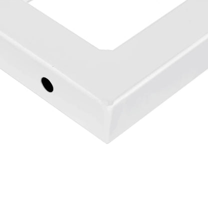 Basin Shelf Wall Mounted Steel and Solid Wood Oak