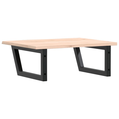 Basin Shelf Wall Mounted Steel and Solid Wood Oak