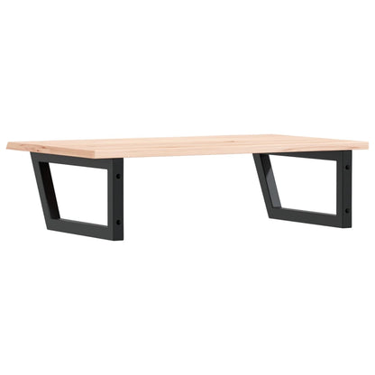 Basin Shelf Wall Mounted Steel and Solid Wood Oak