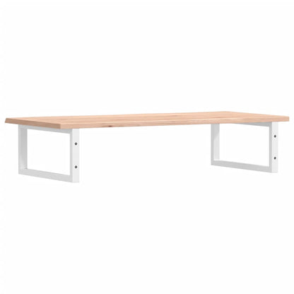 Basin Shelf Wall Mounted Steel and Solid Wood Oak