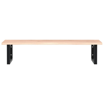 Basin Shelf Wall Mounted Steel and Solid Wood Oak