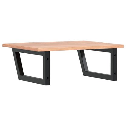 Basin Shelf Wall Mounted Steel and Solid Wood Oak