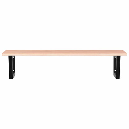 Basin Shelf Wall Mounted Steel and Solid Wood Oak