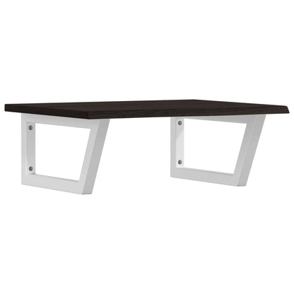 Basin Shelf Wall Mounted Steel and Solid Wood Oak