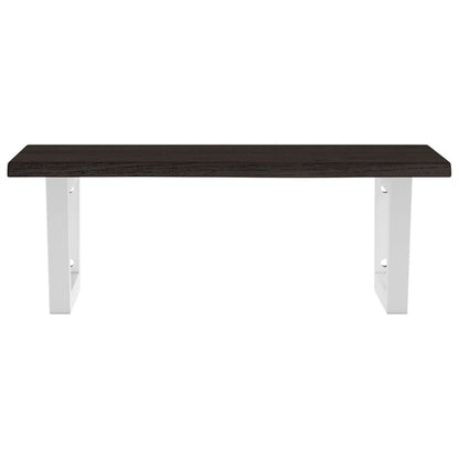 Basin Shelf Wall Mounted Steel and Solid Wood Oak