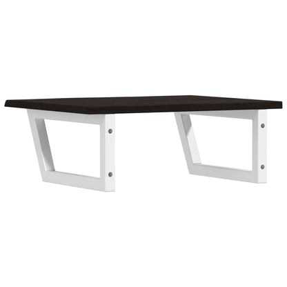 Basin Shelf Wall Mounted Steel and Solid Wood Oak