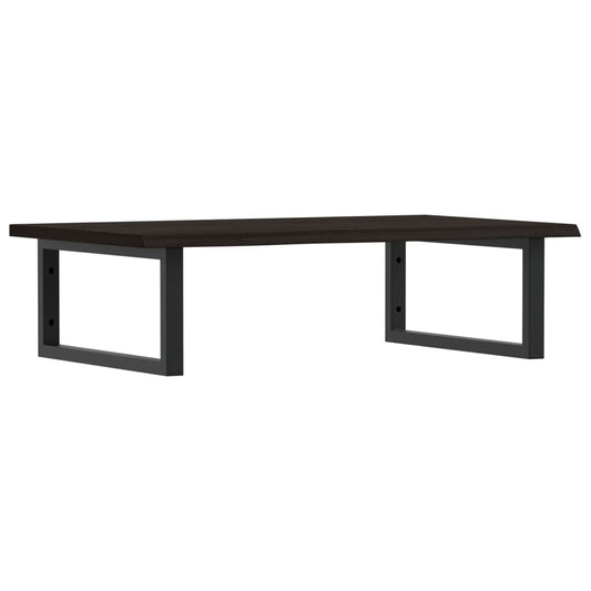Basin Shelf Wall Mounted Steel and Solid Wood Oak