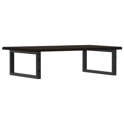 Basin Shelf Wall Mounted Steel and Solid Wood Oak