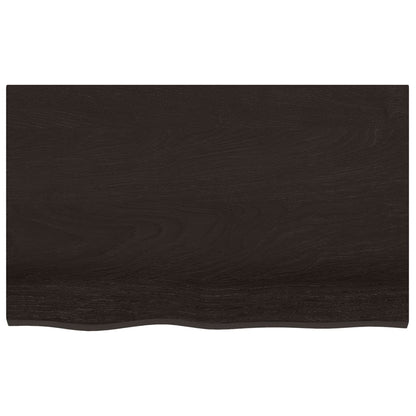 Basin Shelf Wall Mounted Steel and Solid Wood Oak