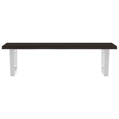 Basin Shelf Wall Mounted Steel and Solid Wood Oak