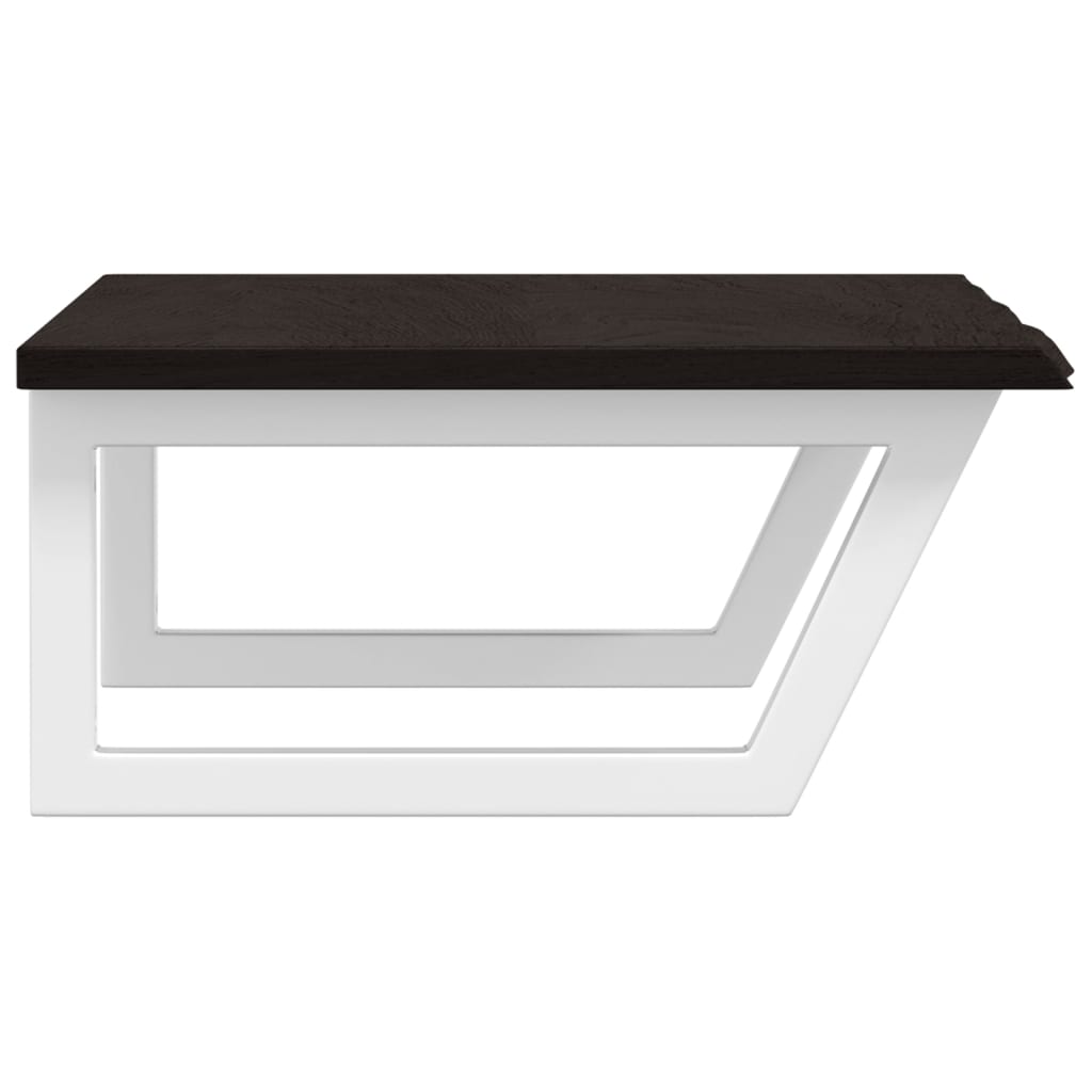Basin Shelf Wall Mounted Steel and Solid Wood Oak