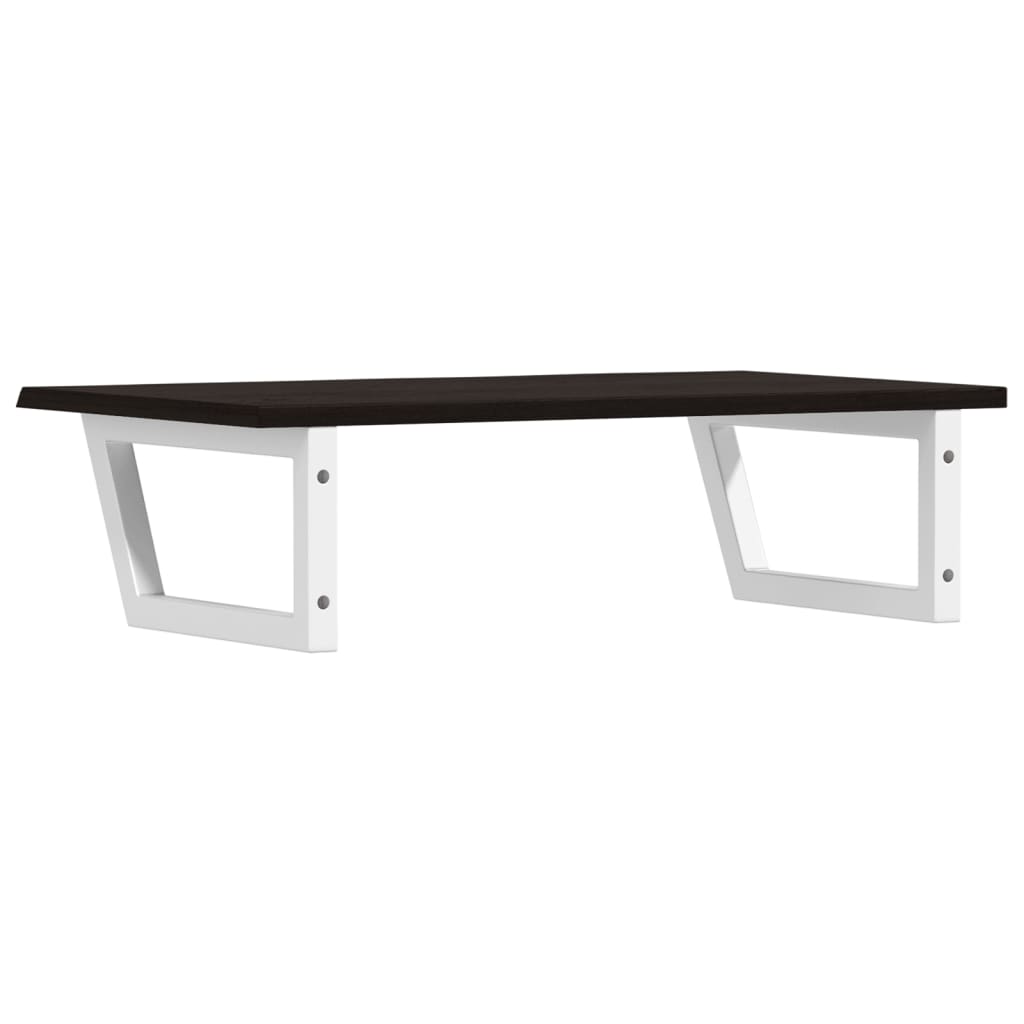 Basin Shelf Wall Mounted Steel and Solid Wood Oak