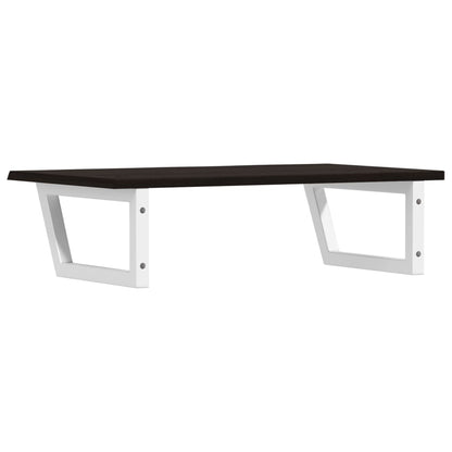 Basin Shelf Wall Mounted Steel and Solid Wood Oak