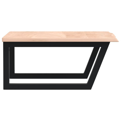 Basin Shelf Wall Mounted Steel and Solid Wood Oak