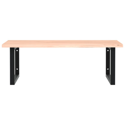Basin Shelf Wall Mounted Steel and Solid Wood Oak