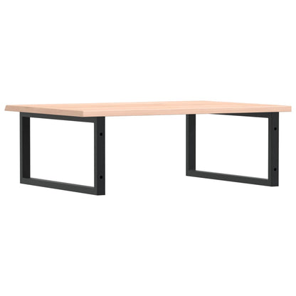 Basin Shelf Wall Mounted Steel and Solid Wood Oak
