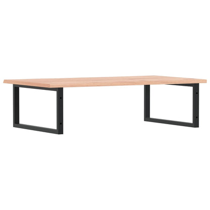 Basin Shelf Wall Mounted Steel and Solid Wood Oak