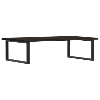 Basin Shelf Wall Mounted Steel and Solid Wood Oak
