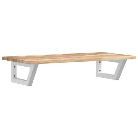Basin Shelf Wall Mounted Steel and Solid Wood Acacia