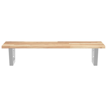 Basin Shelf Wall Mounted Steel and Solid Wood Acacia